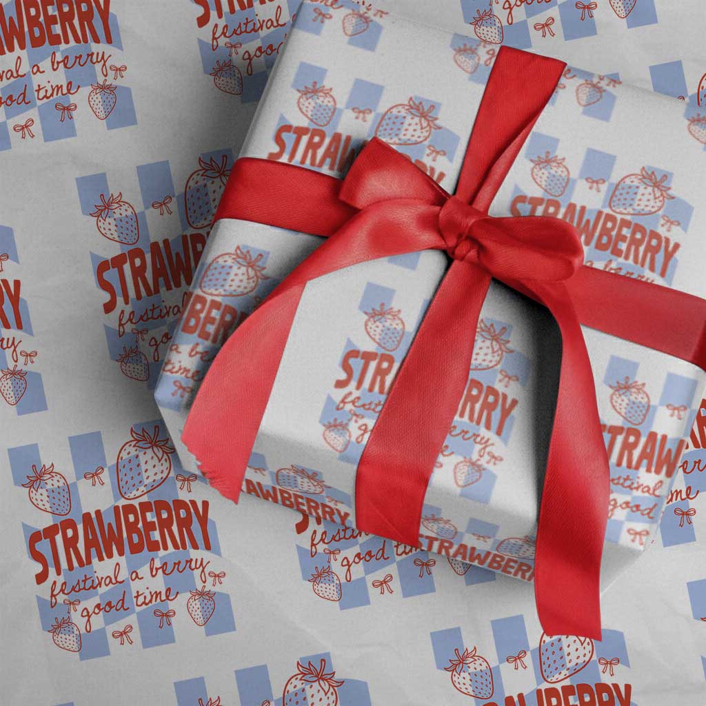 Strawberry Festival Wrapping Paper Roll 1968 A Berry Good Time Summer