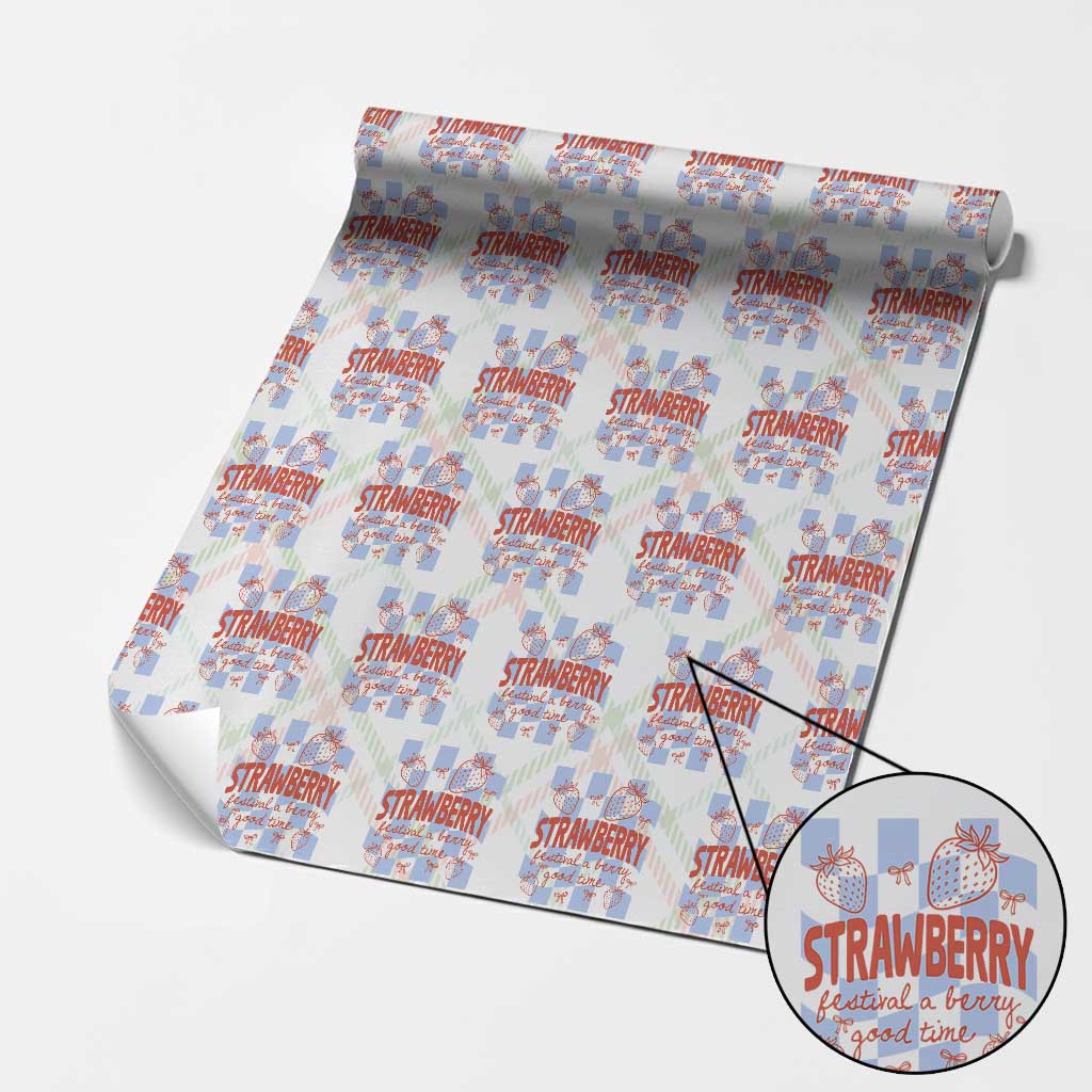 Strawberry Festival Wrapping Paper Roll 1968 A Berry Good Time Summer