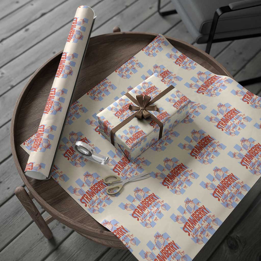 Strawberry Festival Wrapping Paper Roll 1968 A Berry Good Time Summer