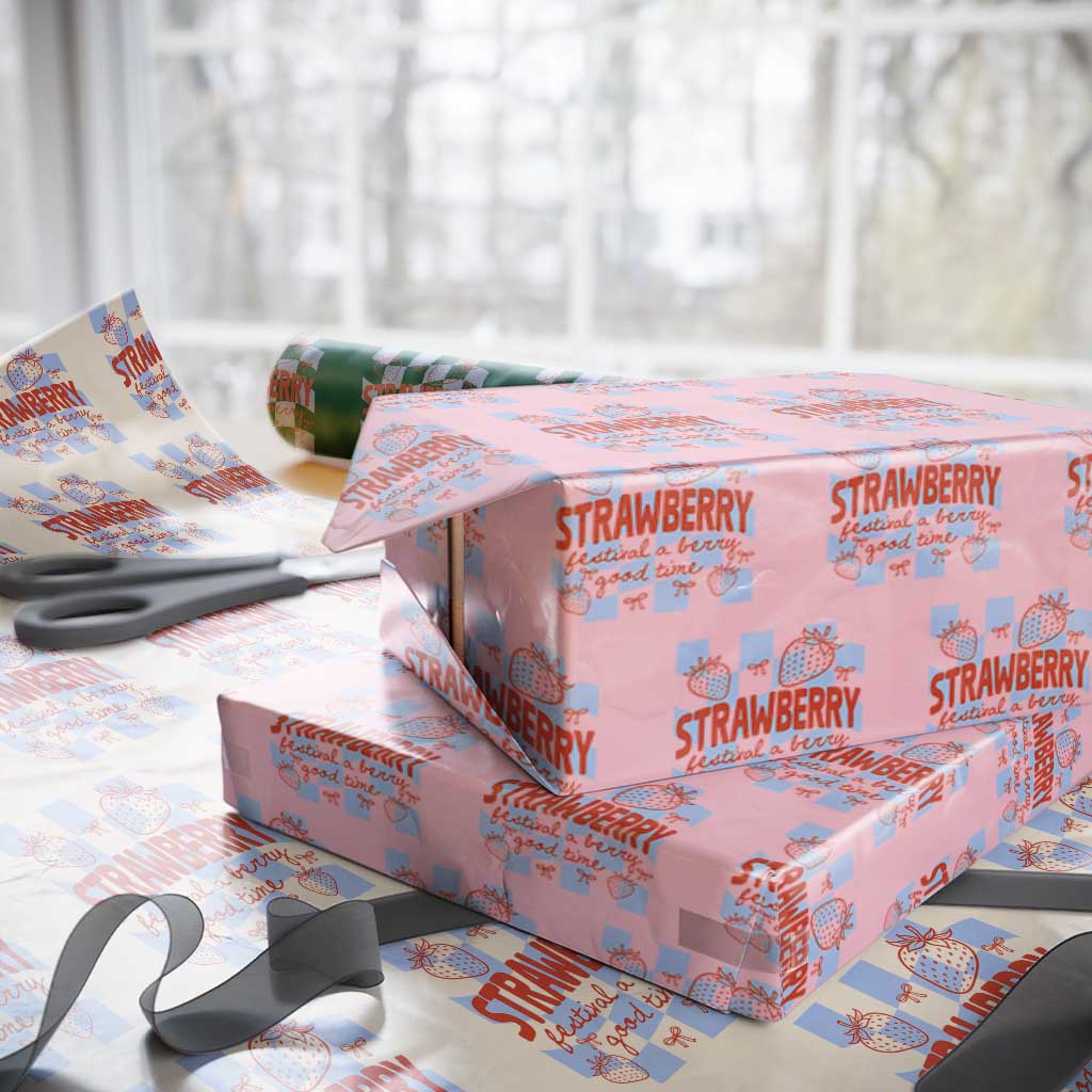 Strawberry Festival Wrapping Paper Roll 1968 A Berry Good Time Summer