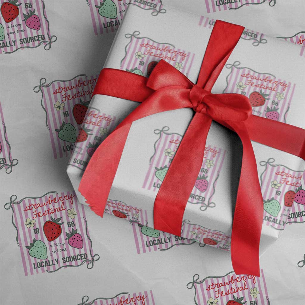 Strawberry Festival Wrapping Paper Roll Summer Fruit Vibes