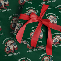 Strawberry Jams But My Gun Do Not Wrapping Paper Roll Funny Santa Gun Christmas - Wonder Print Shop