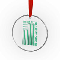 Strike Out Bile Duct Cancer Crystal Glass Ornament Baseball American Flag Hope Gift