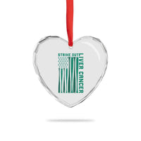 Strike Out Liver Cancer Baseball Heart Crystal Glass Ornament American Flag Support Gift