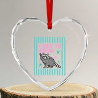 Striped Funny See Ya Soon Racoon Heart Crystal Glass Ornament Last Day Of School Teacher