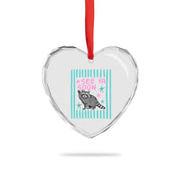 Striped Funny See Ya Soon Racoon Heart Crystal Glass Ornament Last Day Of School Teacher