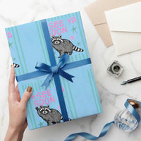 Striped Funny See Ya Soon Racoon Wrapping Paper Roll Last Day Of School Teacher