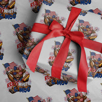 Striped Highland Cow 4th Of July Wrapping Paper Roll Red White And Moo