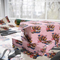 Striped Highland Cow 4th Of July Wrapping Paper Roll Red White And Moo