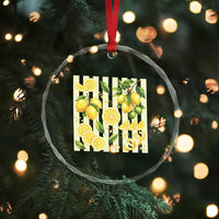 Striped Summer Lemon Crystal Glass Ornament Citrus Fruit Lover Gift