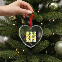 Striped Summer Lemon Heart Crystal Glass Ornament Citrus Fruit Lover Gift