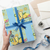 Striped Summer Lemonade Wrapping Paper Roll Preppy Brushstroke Aesthetic Graphic