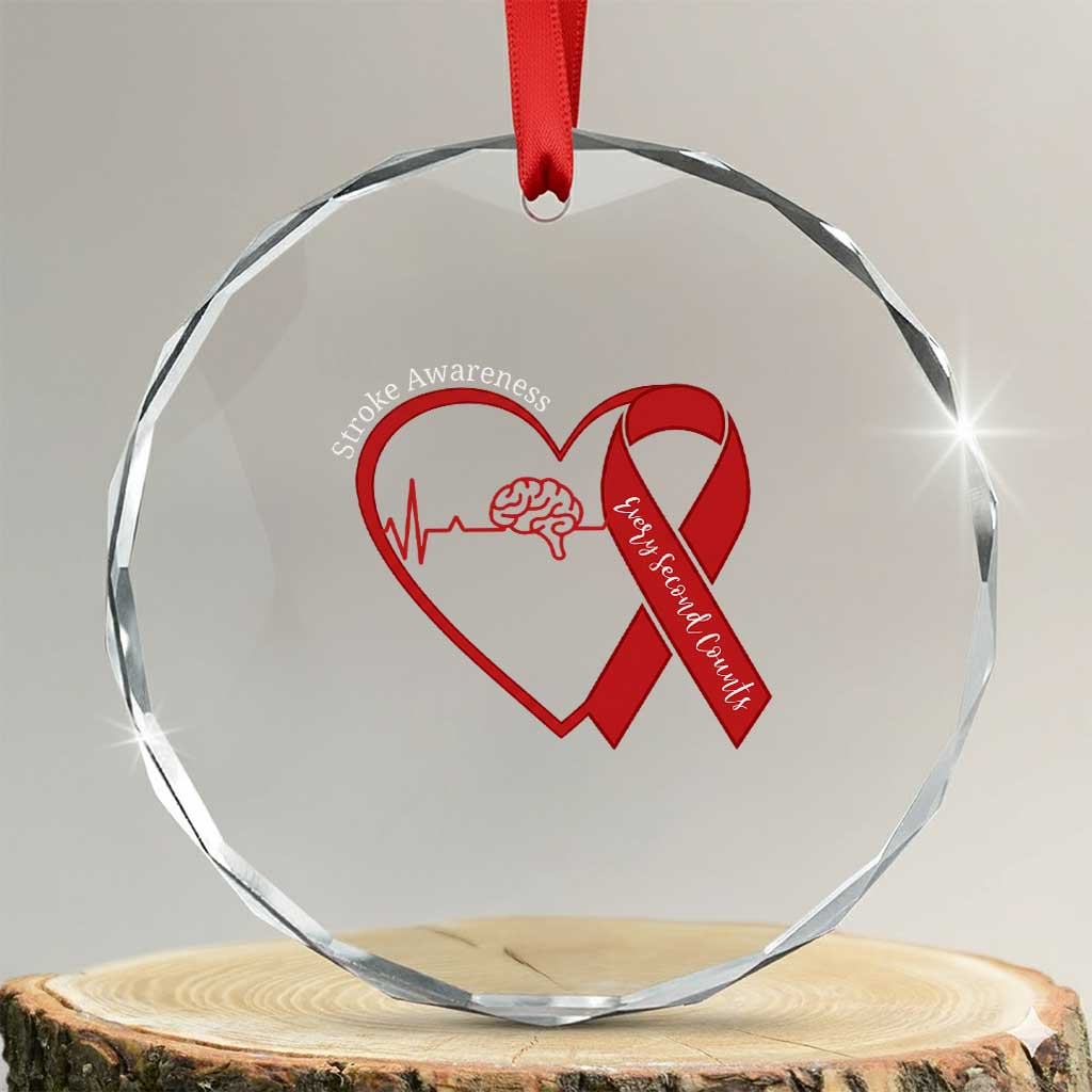 Stroke Awareness Crystal Glass Ornament Stroke Survivor Warrior Brain Attack