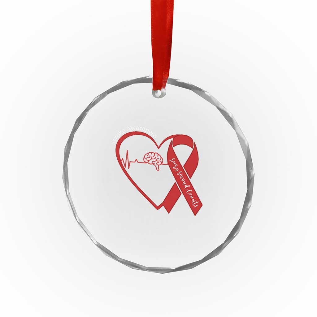 Stroke Awareness Crystal Glass Ornament Stroke Survivor Warrior Brain Attack
