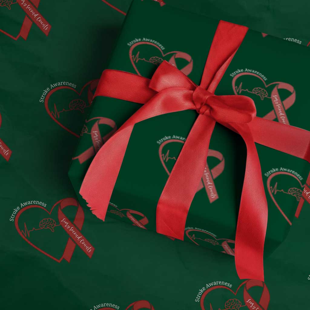 Stroke Awareness Wrapping Paper Roll Stroke Survivor Warrior Brain Attack