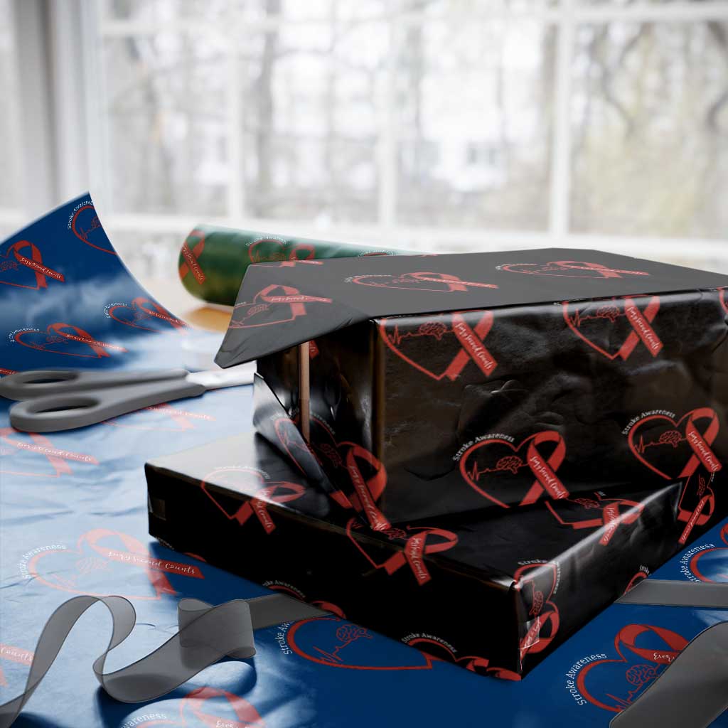 Stroke Awareness Wrapping Paper Roll Stroke Survivor Warrior Brain Attack