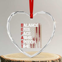 Stroke Awareness Heart Crystal Glass Ornament BEFAST Stroke Symptoms Vintage American Flag