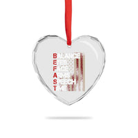 Stroke Awareness Heart Crystal Glass Ornament BEFAST Stroke Symptoms Vintage American Flag