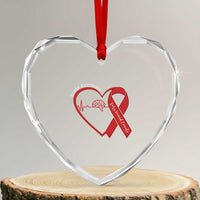 Stroke Awareness Heart Crystal Glass Ornament Stroke Survivor Warrior Brain Attack