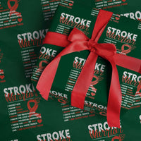 Stroke Warrior Wrapping Paper Roll I know Pain Fear Feather Red Ribbon