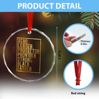 Strong Black Father Crystal Glass Ornament Hero Leader Provider Protector Gift