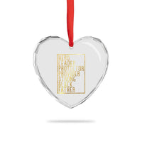Strong Black Father Heart Crystal Glass Ornament Hero Leader Provider Protector Gift