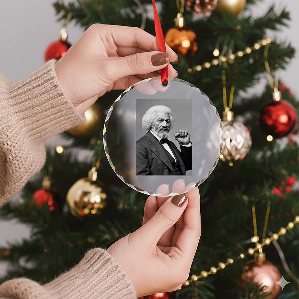 Strong Black History Leader Crystal Glass Ornament Frederick Douglass Empowerment - Wonder Print Shop