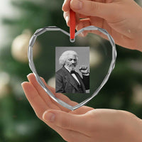 Strong Black History Leader Heart Crystal Glass Ornament Frederick Douglass Empowerment - Wonder Print Shop