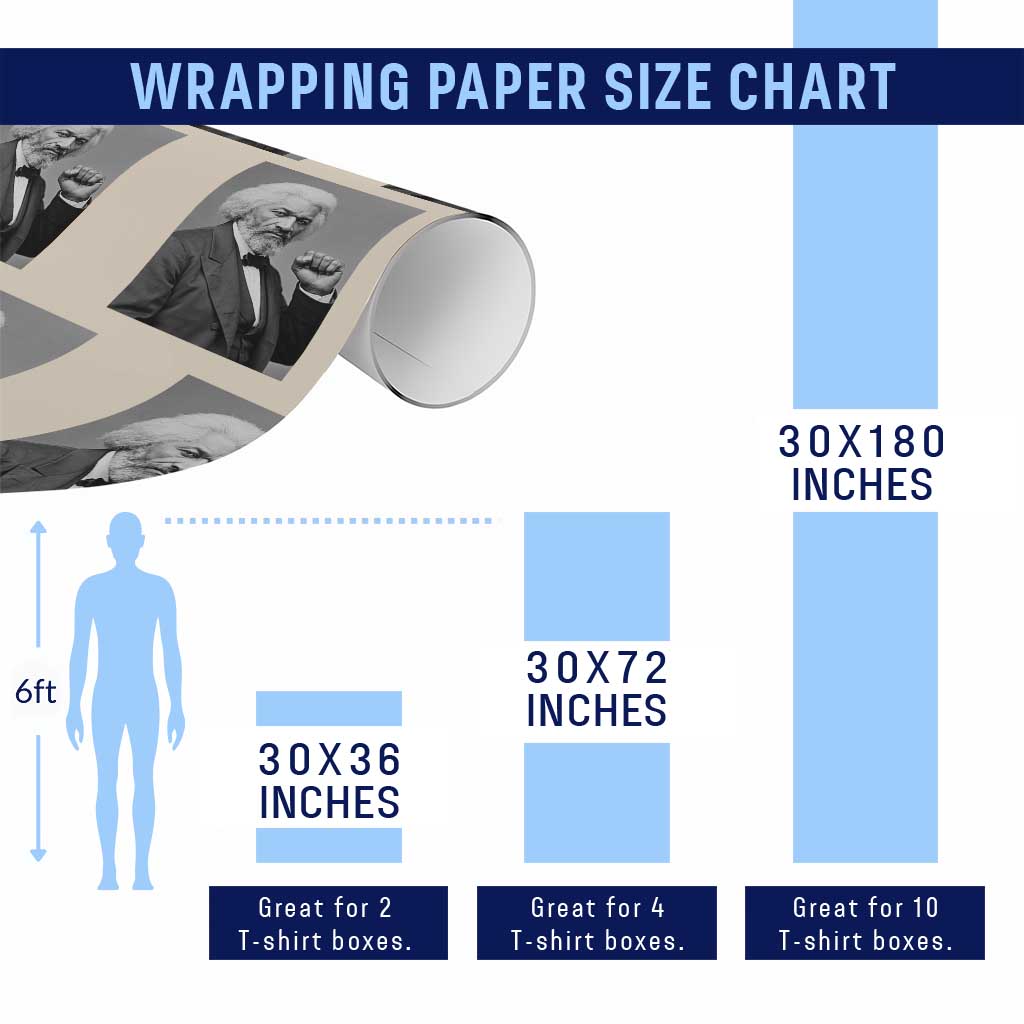 Strong Black History Leader Wrapping Paper Roll Frederick Douglass Empowerment - Wonder Print Shop