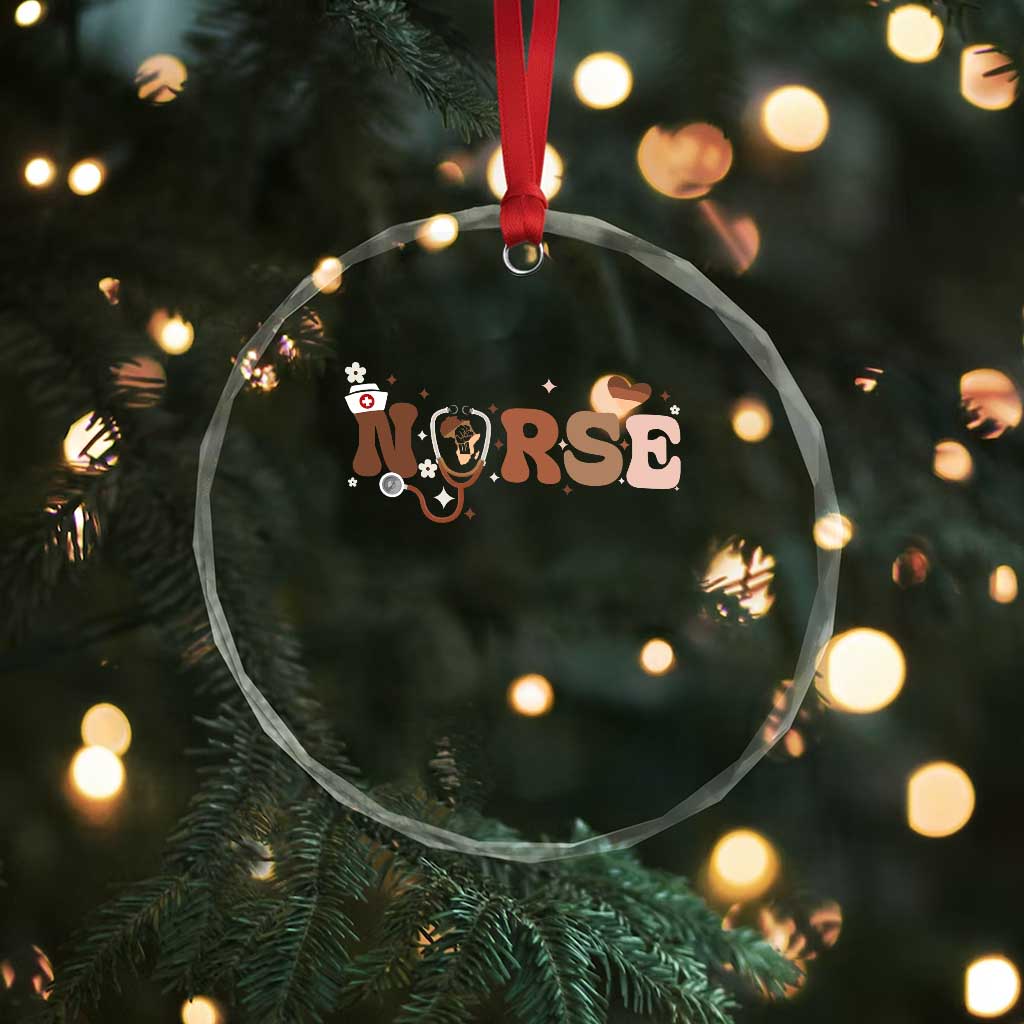 Strong Black Nurse Crystal Glass Ornament African American Healthcare Hero Gift - Wonder Print Shop