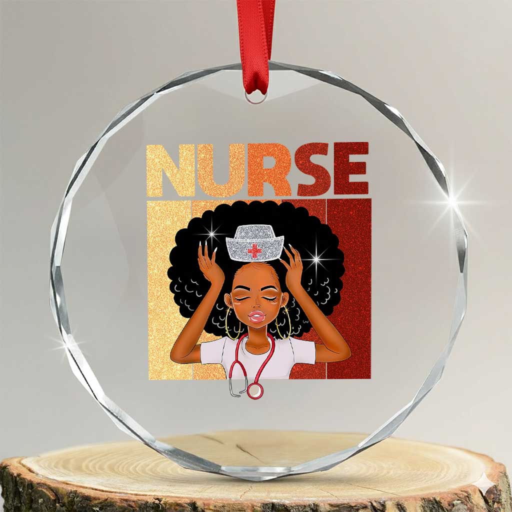 Strong Black Nurse Crystal Glass Ornament Black History Medical Professional Gift - Wonder Print Shop