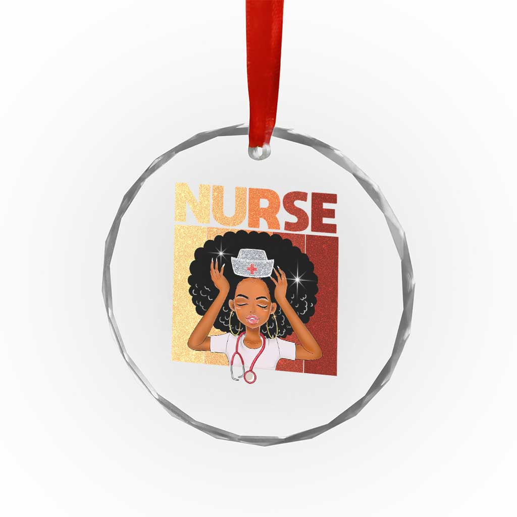 Strong Black Nurse Crystal Glass Ornament Black History Medical Professional Gift - Wonder Print Shop