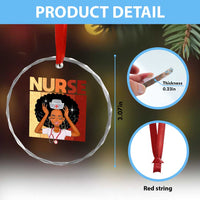 Strong Black Nurse Crystal Glass Ornament Black History Medical Professional Gift - Wonder Print Shop
