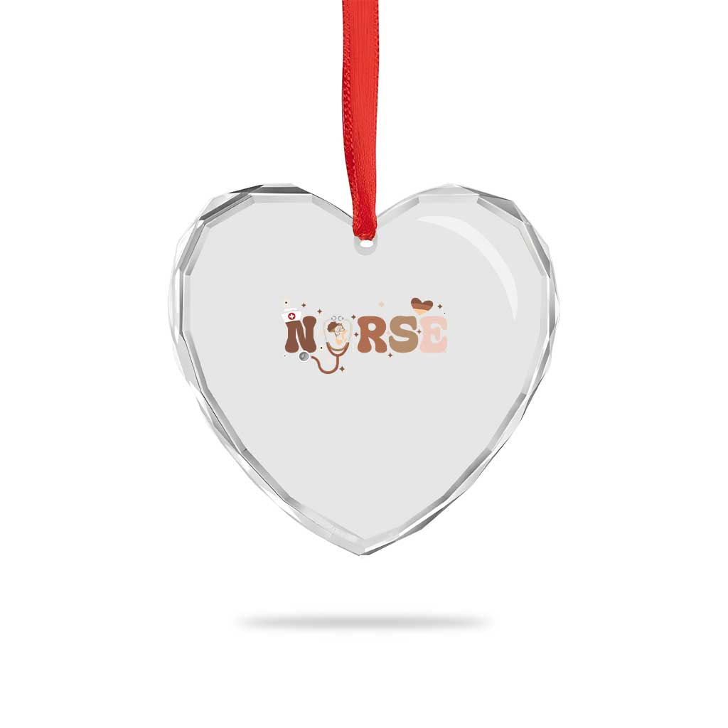 Strong Black Nurse Heart Crystal Glass Ornament African American Healthcare Hero Gift - Wonder Print Shop