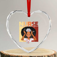 Strong Black Nurse Heart Crystal Glass Ornament Black History Medical Professional Gift - Wonder Print Shop