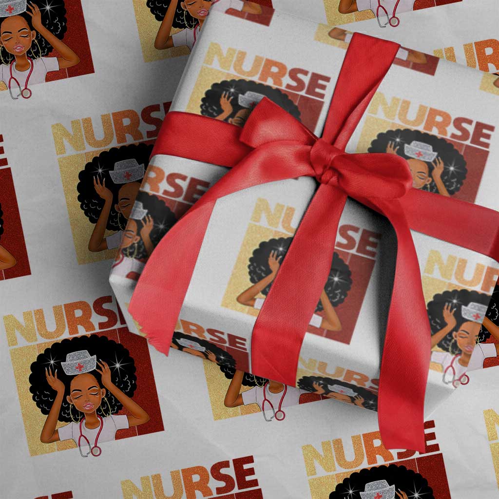 Strong Black Nurse Wrapping Paper Roll Black History Medical Professional Gift - Wonder Print Shop