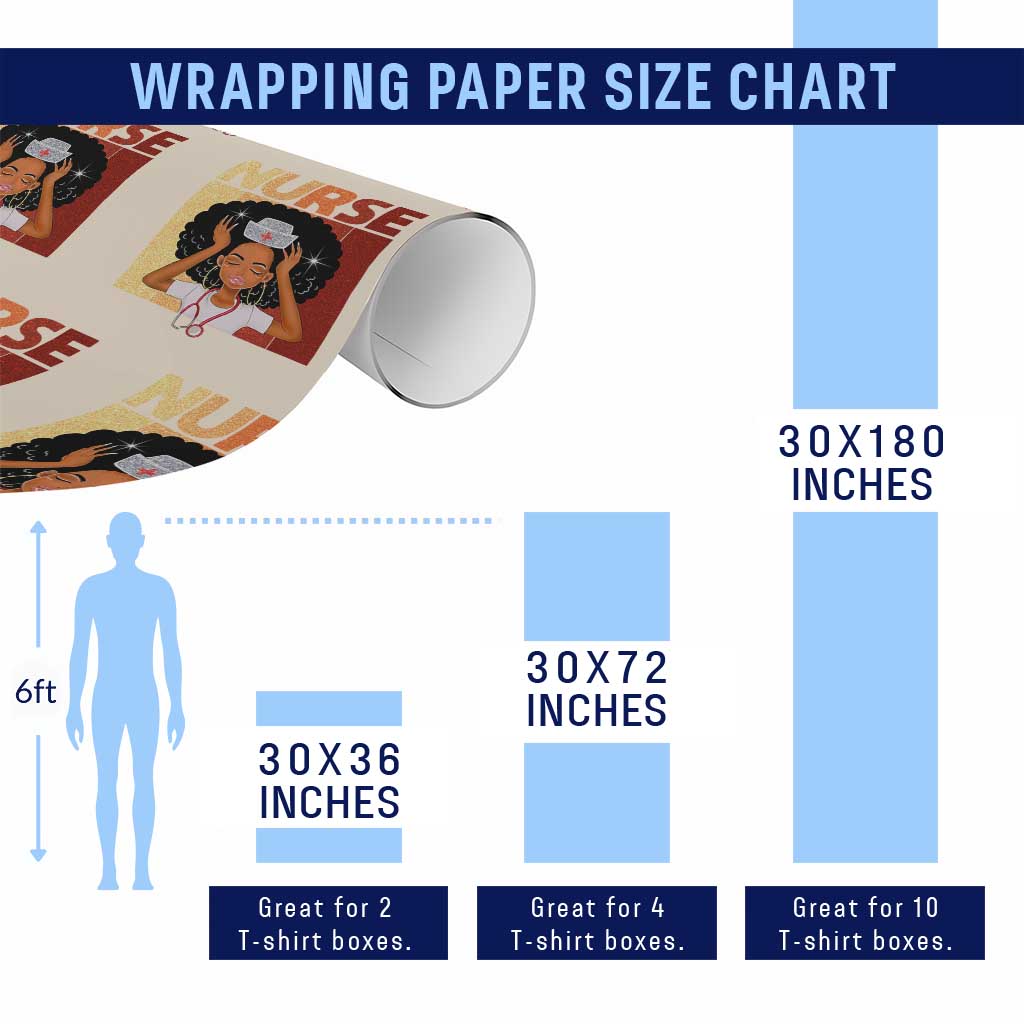 Strong Black Nurse Wrapping Paper Roll Black History Medical Professional Gift - Wonder Print Shop
