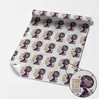 Strong Black Woman Floral Afro Wrapping Paper Roll Empowering Black Queen Pride Celebrating Melanin and Strength