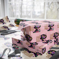 Strong Black Woman Floral Afro Wrapping Paper Roll Empowering Black Queen Pride Celebrating Melanin and Strength