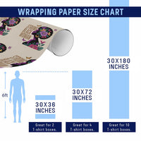 Strong Black Woman Floral Afro Wrapping Paper Roll Empowering Black Queen Pride Celebrating Melanin and Strength