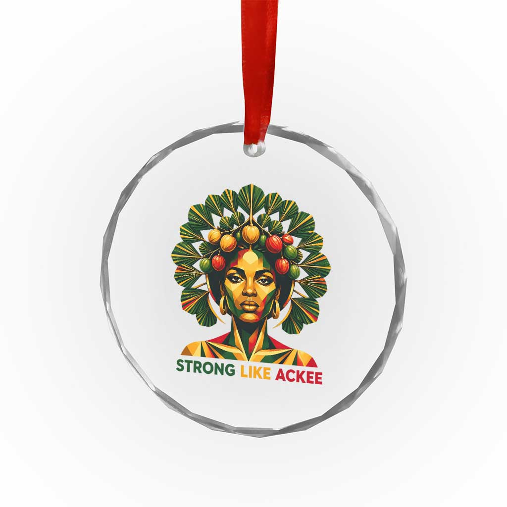 Strong Like Ackee Empowered Woman Crystal Glass Ornament Jamaican National Fruit Heritage Pride
