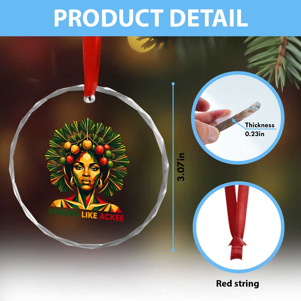 Strong Like Ackee Empowered Woman Crystal Glass Ornament Jamaican National Fruit Heritage Pride