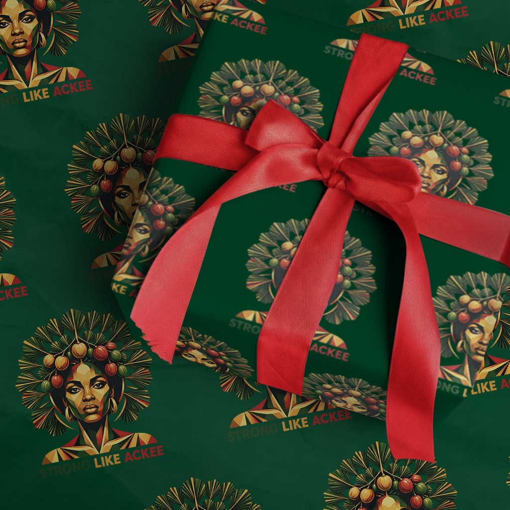 Strong Like Ackee Empowered Woman Wrapping Paper Roll Jamaican National Fruit Heritage Pride