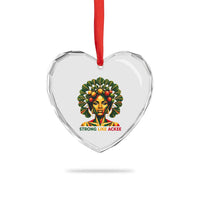 Strong Like Ackee Empowered Woman Heart Crystal Glass Ornament Jamaican National Fruit Heritage Pride