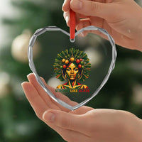 Strong Like Ackee Empowered Woman Heart Crystal Glass Ornament Jamaican National Fruit Heritage Pride