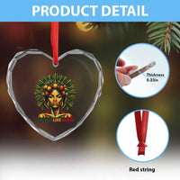 Strong Like Ackee Empowered Woman Heart Crystal Glass Ornament Jamaican National Fruit Heritage Pride