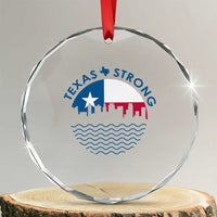 Strong Texas Crystal Glass Ornament Retro Flag Resilient Texans Pride TS02