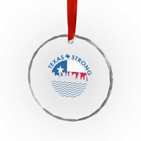 Strong Texas Crystal Glass Ornament Retro Flag Resilient Texans Pride TS02