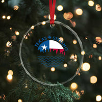 Strong Texas Crystal Glass Ornament Retro Flag Resilient Texans Pride TS02