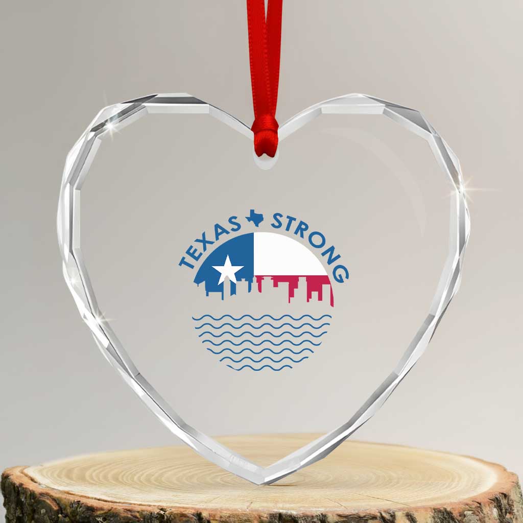 Strong Texas Heart Crystal Glass Ornament Retro Flag Resilient Texans Pride - Wonder Print Shop